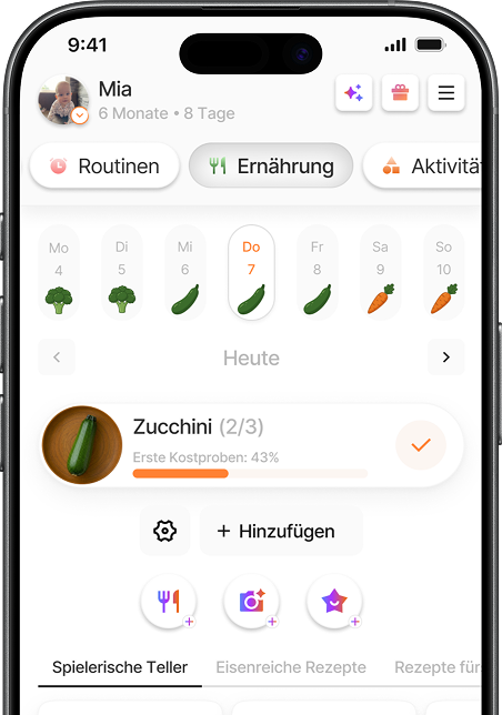 Beikost-Tracking-Ansicht in der Yuppo-App