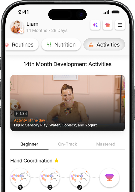 Monthly development activities screen in the Yuppo app