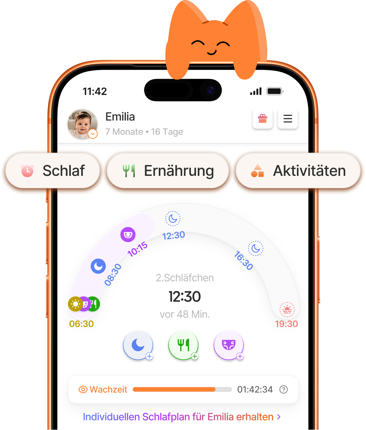 Ein personalisierter Baby-Schlafplan in der Yuppo-App