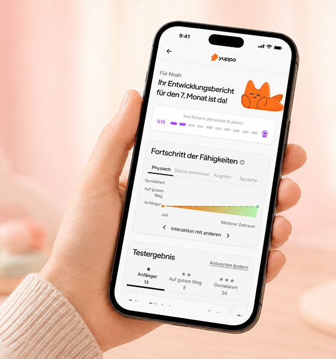 Entwicklungsbericht-Ansicht in der Yuppo-App