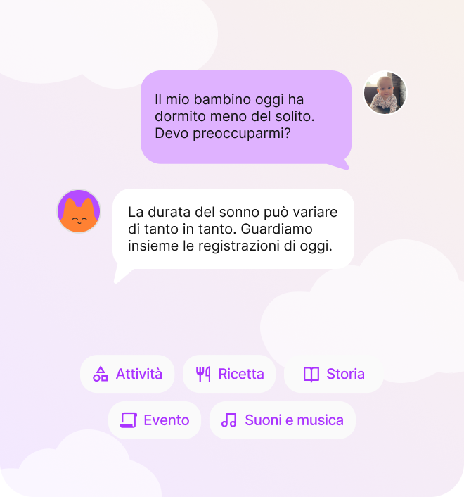 Schermata della chat con l'assistente AI nell'app Yuppo