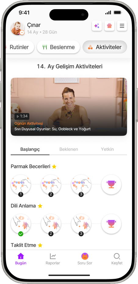 Yuppo Star ekransız aktiviteler ekranı