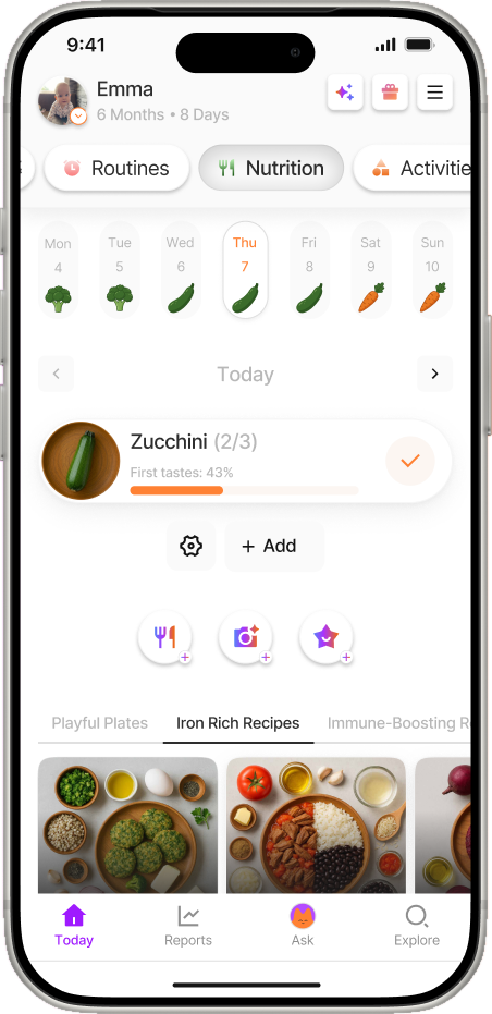 Yuppo Star nutrition plan screen
